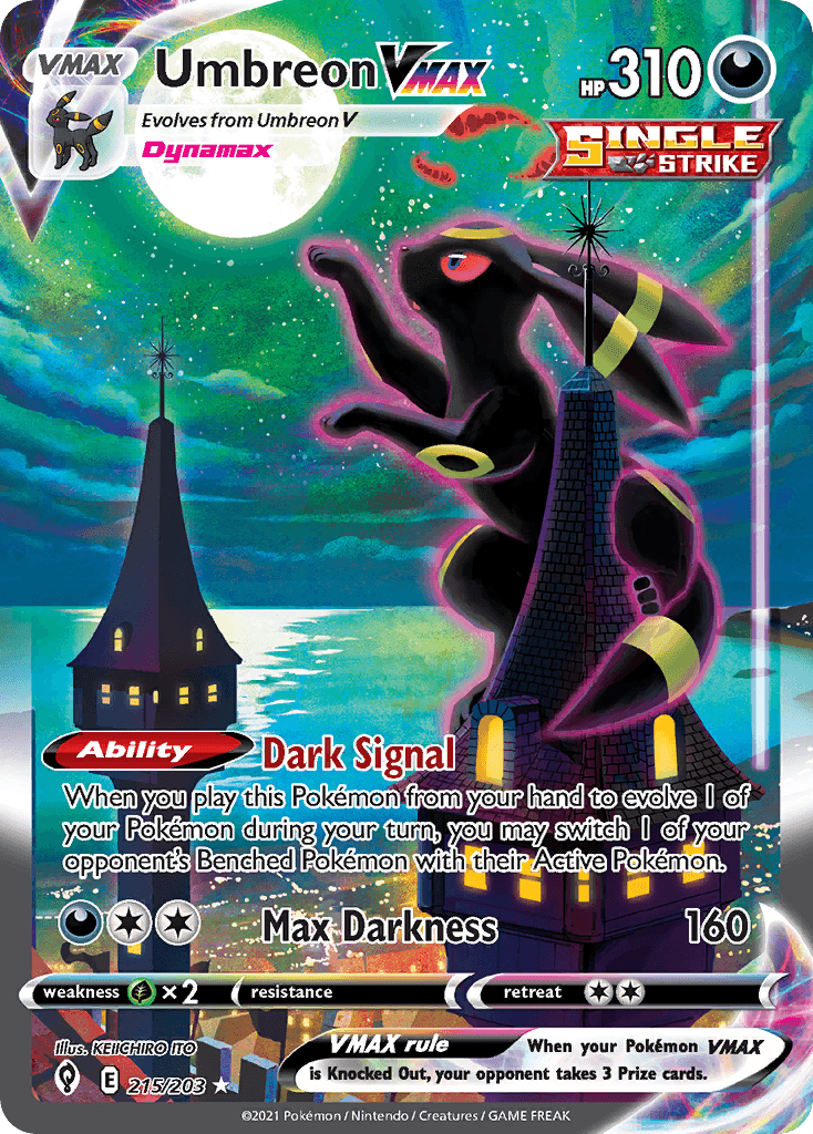 Umbreon VMAX from Evolving Skies, inspected as a worked example